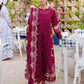 Parishay Embroidered Maroon Luxury Lawn Chikankari Dress