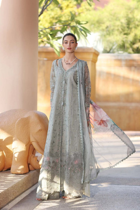 Noor Embroidered Pista Luxury lawn Dress