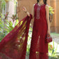 NSA Embroidered Red Luxury lawn Chikankari Dress