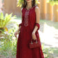 NSA Embroidered Red Luxury lawn Chikankari Dress