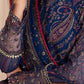 IZK Embroidered Navy Blue Luxury Organza Dress