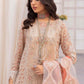 AL Embroidered Peach Luxury Organza Dress