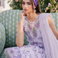 Parishay Chickenkari Printed Purple Luxruy Swiss Lawn Dress