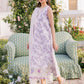 Parishay Chickenkari Printed Purple Luxruy Swiss Lawn Dress