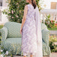 Parishay Chickenkari Printed Purple Luxruy Swiss Lawn Dress