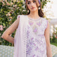 Parishay Chickenkari Printed Purple Luxruy Swiss Lawn Dress