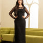 LSR Embroidered Black Luxury Net Dress