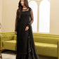 LSR Embroidered Black Luxury Net Dress