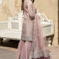 IMZ Embroiderd Tea Pink Luxury Net Gharara