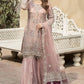 IMZ Embroiderd Tea Pink Luxury Net Gharara