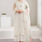BRQ Embroidered White Luxury Organza  Dress