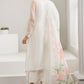 BRQ Embroidered White Luxury Organza  Dress