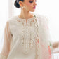 BRQ Embroidered White Luxury Organza  Dress