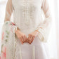 BRQ Embroidered White Luxury Organza  Dress