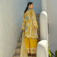 ELF Embroidered Yellow Luxury Lawn Dress