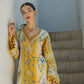 ELF Embroidered Yellow Luxury Lawn Dress