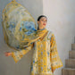 ELF Embroidered Yellow Luxury Lawn Dress