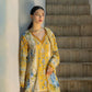 ELF Embroidered Yellow Luxury Lawn Dress