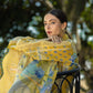 ELF Embroidered Yellow Luxury Lawn Dress