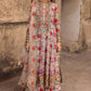 CHZ Embroidered Multi Floral Luxury Chiffon Dress