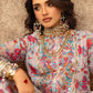CHZ Embroidered Multi Floral Luxury Chiffon Dress