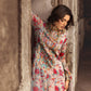 CHZ Embroidered Multi Floral Luxury Chiffon Dress