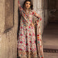 CHZ Embroidered Multi Floral Luxury Chiffon Dress