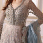 MB Embroidered Bridal Blue Luxury Net Maxi - Unstitched
