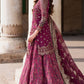 IZK Embroidered Purple Luxury Chiffon lehenga