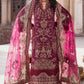 IZK Embroidered Purple Luxury Chiffon lehenga