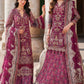 IZK Embroidered Purple Luxury Chiffon lehenga