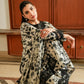 ANL Embroidered Black & Off White Luxury Lawn Dress - Unstitched