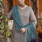 AL Embroidered Grey Luxury Chiffon Dress