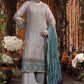 AL Embroidered Grey Luxury Chiffon Dress