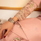 sheenora Embroidered Tea Pink  Luxury Cotton silk Dress