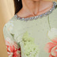 LSR Embroidered Pista Luxury Silk Dress