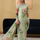 LSR Embroidered Pista Luxury Silk Dress