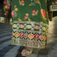 ANL Embroidered Green Luxury Silk Dress