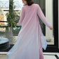 LSR Embroidered Pink Tie & Dye Luxury Chiffon Dress