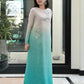 LSR Embroidered Sky Blue Tie & Dye Luxury Chiffon Dress