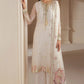 JZM Embroidered Off White Luxury Chiffon Dress