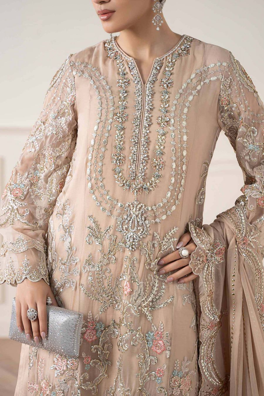 MB Embroidered Skin Luxury Chiffon Dress