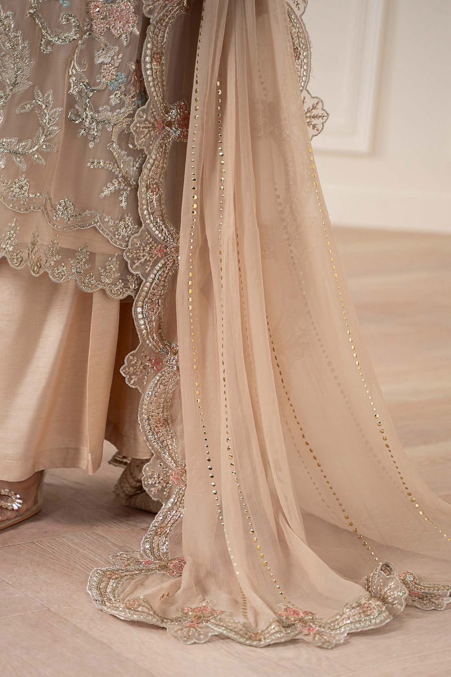 MB Embroidered Skin Luxury Chiffon Dress