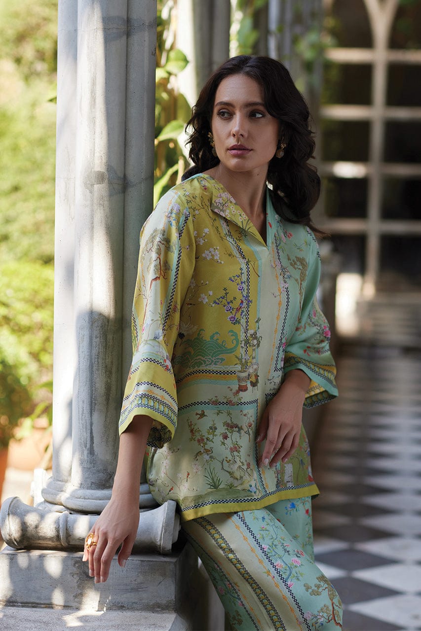 NAA Printed Floral Shamoz Silk Dress