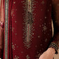 JZM Embroidered Maroon Luxury Chiffon Dress