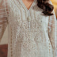 BRQ Embroidered Off White Luxury Organza Dress