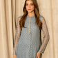 LSR Embroidered Grey Luxury Net Dress