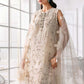 MB Embroidered Off White Luxury Chiffon Dress
