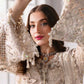 MB Embroidered Off White Luxury Chiffon Dress