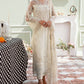 IMZ Embroidered Off White Luxury Chiffon Dress